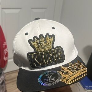 White and Black Snapback Hat